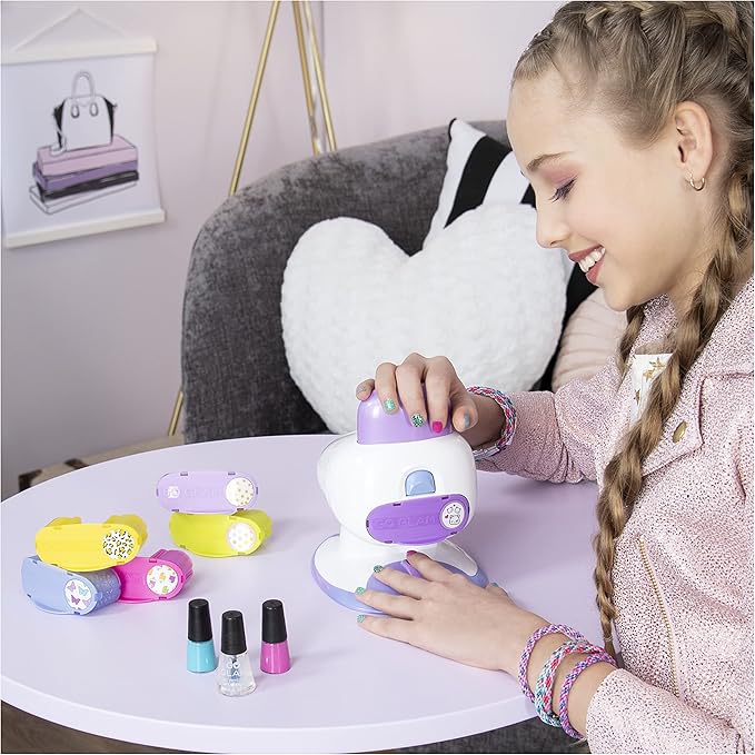 Cool Maker, GO Glam Nail Stamper Deluxe Salon with Dryer for Manicures and Pedicures with 3 Bonus Patterns and 2 Bonus Nail Polishes, Amazon Exclusive