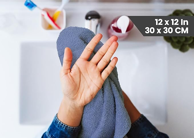 Utopia Towels [288 Pack Premium Wash Cloths Set (12 x 12 Inches) 100% Cotton, Highly Absorbent and Soft Feel Essential Washcloths for Bathroom, Spa, Gym, and Face Towel (Electric Blue)