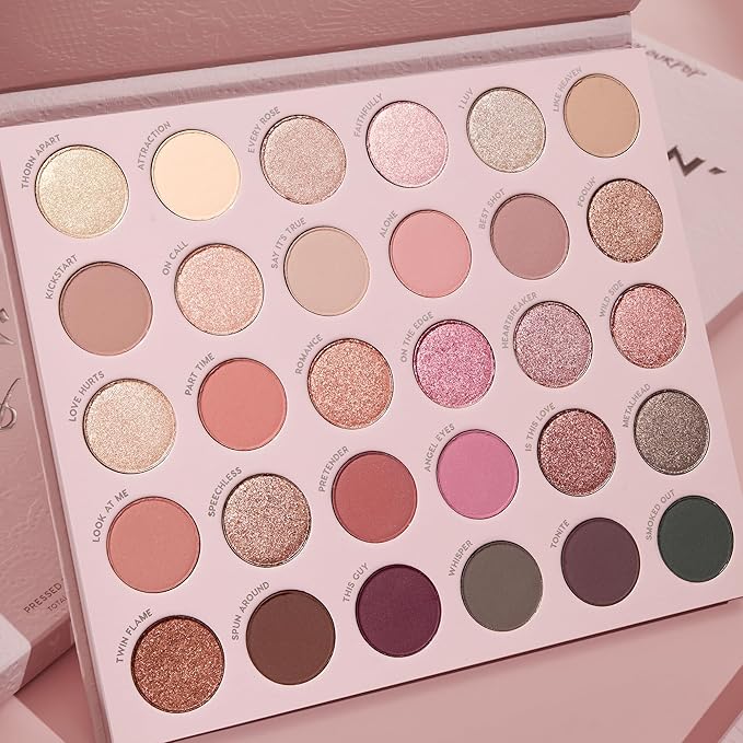 ColourPop Smoke N Roses Eyeshadow Palette - Rosey & Smokey Hues with Metallic and Matte Finishes - High-Pigment Eye Makeup with a Long-Wearing Formula (1.16 oz)