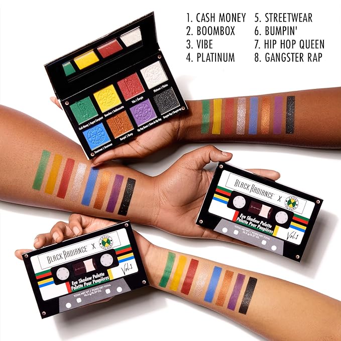 Black Radiance Cross Colours 10-Piece Makeup Set, Bold 90s-Inspired Collection with Vivid Eyeshadows, Lip Colors & Face Essentials, Buildable Coverage, Perfect for Gifting or Collecting