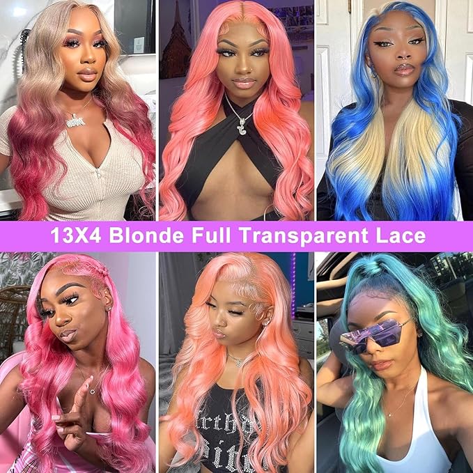 13x4 Blonde Lace Front Wigs Human Hair 613 Front Wig Human Hair 180% Density Body Wave Lace Front Wigs Human Hair Pre Plucked 24 inch 613 Frontal Wig Human Hair Glueless Wigs Human Hair