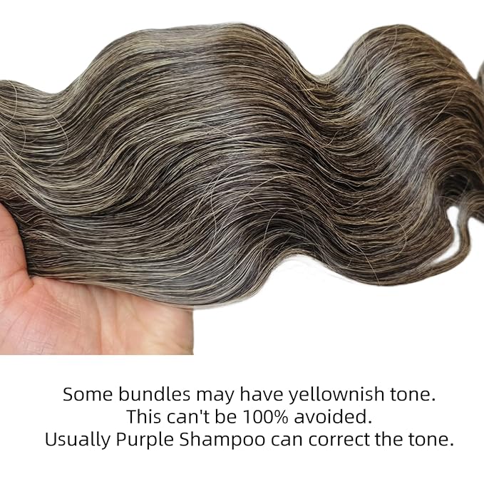 Clytie Raw Body Wave Salt and Pepper Gray Human Hair Bundles Unprocessed 18IN Grey Human Hair 1 Single Bundle, 5+ Years Long Lifespan 50% Grey Mixed 50% Black Color Virgin Hair Weave Weft