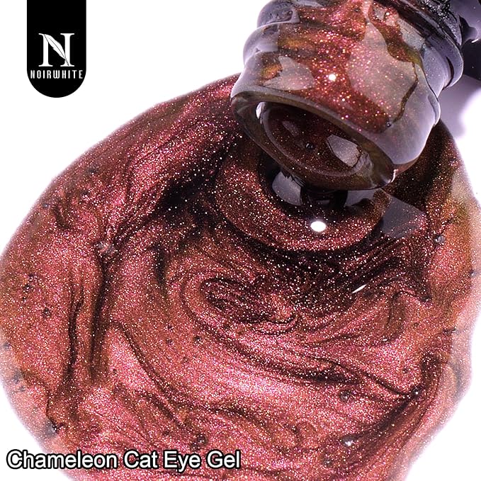 Nail Polish Kit with UV Light, 12 Colors Sparkly Glitter 9D Chameleon Cat Eye Gel Nail Polish Set with Magnet Base Top Coat Manicure Tools All-In-One Magnetic Nail Polish Starter Kit