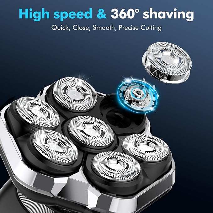 Head Shavers for Bald Men, 2025 Upgraded Magnetic Head Shaver, Waterproof Wet/Dry Bald Head Shavers for Men, 6-in-1 Shaving Kit Electric Shaver