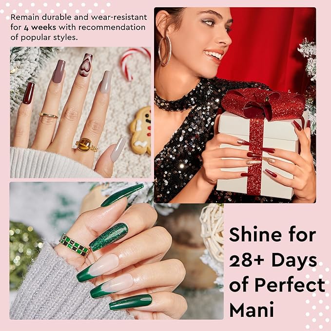 MEFA 47PCS Gel Nail Polish Kit, 42 Colors All Seasons Collection White Nude Pink Colorful Gel Polish Set with 5Pcs Top and Base Coat Primer Manicure Art at Home Salon 7ML Valentines Gifts for Women