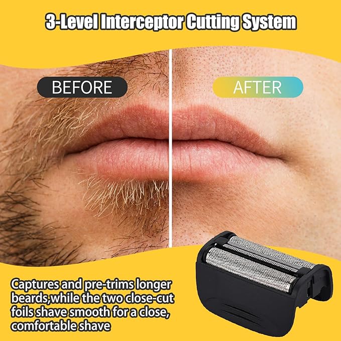 Replacement Head and Cutter Assembly Compatible with Remington PF7400, PF7500, and PF7600 Foil Shavers，2 PACK（BLACK）