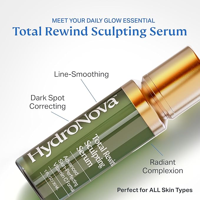 Total Rewind Sculpting Serum 1 fl oz | Line-Smoothing, Dark Spot Corrector | Vitamin C, Niacinamide, Kojic Acid, Peptides | Radiant Glow, Balanced Complexion | AM Formula