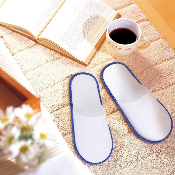 24 Pairs Spa Slippers Flip Flops Disposable Slippers for Hotel Guests Women Men Closed Toe Super Comfort White