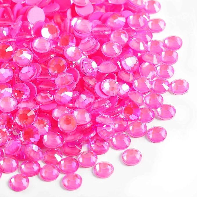 Beadsland 1440pcs Flat Back Crystal Rhinestones Round Gems for Nail Art and Craft Glue Fix, Luminous Rose, SS16,3.8-4.0mm