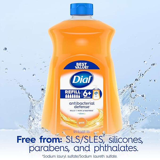 Dial Antibacterial Liquid Hand Soap, Gold, 11 fl oz (Pack of 4)