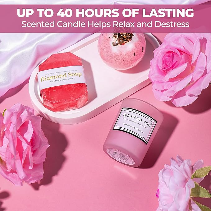 Birthday Gifts For Women, Self Care Gifts For Women - Jade Roller, 10 in 1 Spa Basket Care Package, Get Well Soon Gifts w/ Plush Blanket, Relaxing Spa Gift Basket, Birthday Gift Basket For Mom Wife