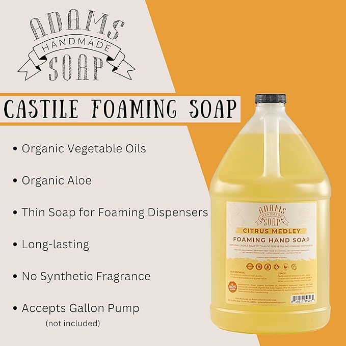 Adams Handmade Soap Liquid Foaming Soap 1 Gal - Citrus Medley