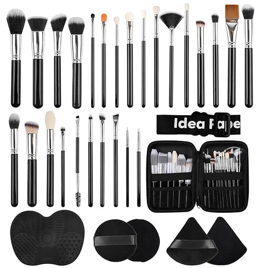 Makeup Brushes 32 Pcs Makeup Kit, Multi-functional Makeup Tool Set with Makeup Brush Foundation Brush Make up Brushes Set ，Meet the needs of all scene makeup and portable storage (LH32, Count, 32)