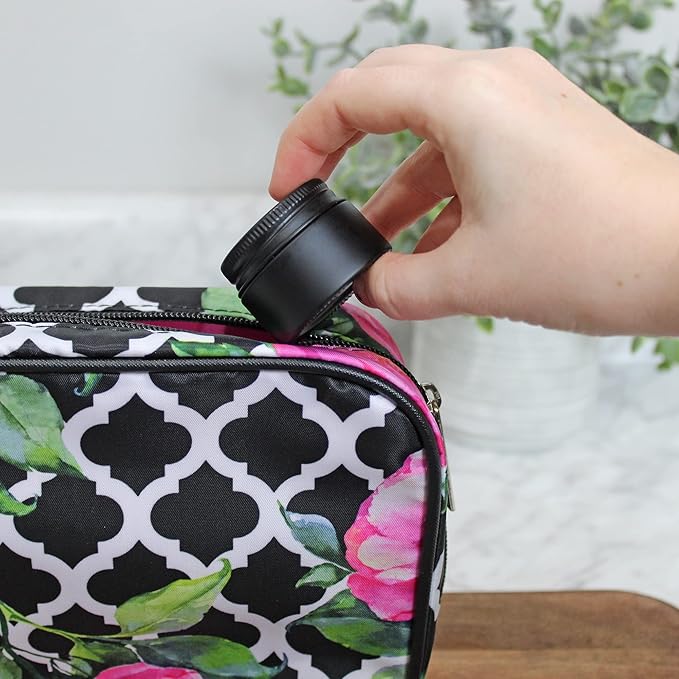 Darware 15-Milliliter Glass Balm Jars (24-Pack, Black); 1/2 oz Tiny Cosmetic Jars with Lined Black Metal Lids