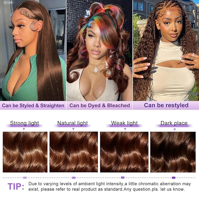 26 Inch Chocolate Brown Lace Front Wig Human Hair 13x6 Body Wave Lace Front Wigs Human Hair 180 Density Hd Pre Plucked with Baby Hair Colored Frontal Wigs Human Hair 4# Brown Wig Human Hair for Women