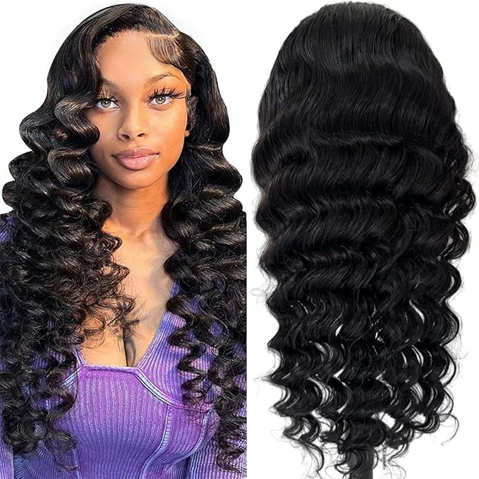32 Inch Loose Deep Wave Lace Front Wigs Human Hair 13x4 Hd Lace Front Wigs Human Hair Pre Plucked 180% Density Loose Wave Frontal Glueless Wigs With Baby Hair
