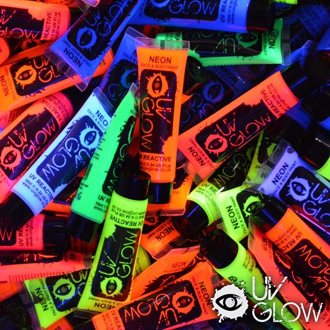 Blacklight Face and Body Paint - Neon Fluorescent (1.75oz (Pack of 6))