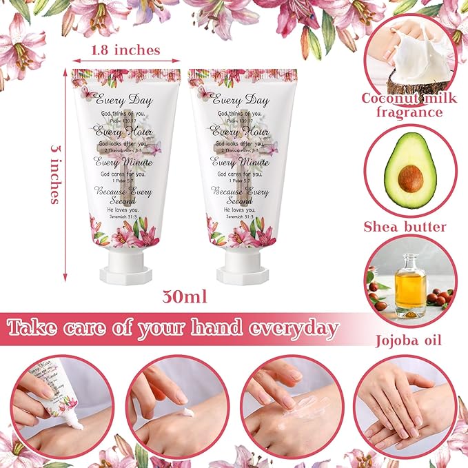 50 Pack Christian Hand Lotion Bulk Gifts for Women Mother Day Bible Mini Travel Hand Lotion Bulk for Stocking Stuffers Gifts Women Church Appreciation Teachers Coworkers(Fresh)