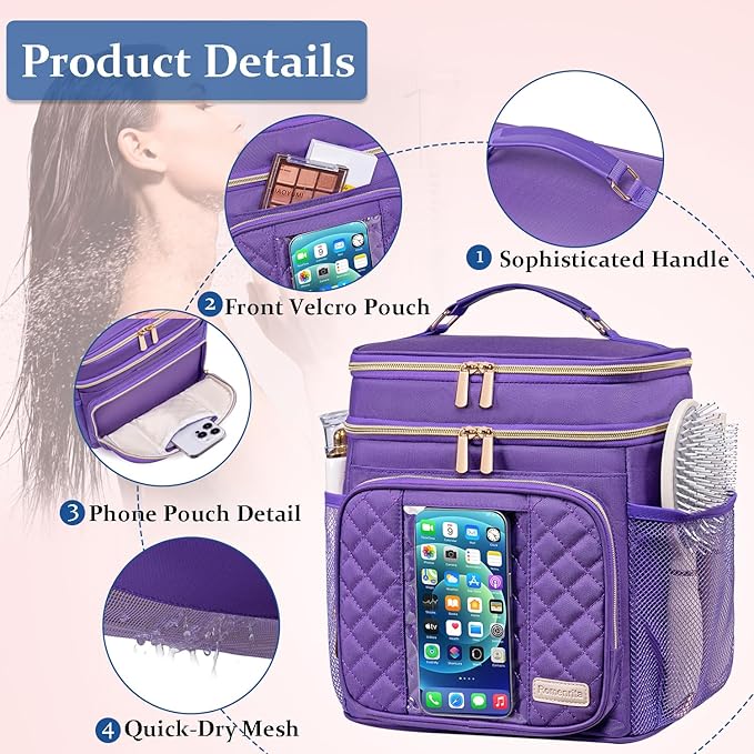 Large Toiletry Bag for Women Men,Waterproof Portable Shower Caddy for College Dorm,Bathroom Bag, Quick Dry Shower Bag Hanging Toiletry Bags for For Full Sized Toiletries And Cosmetics