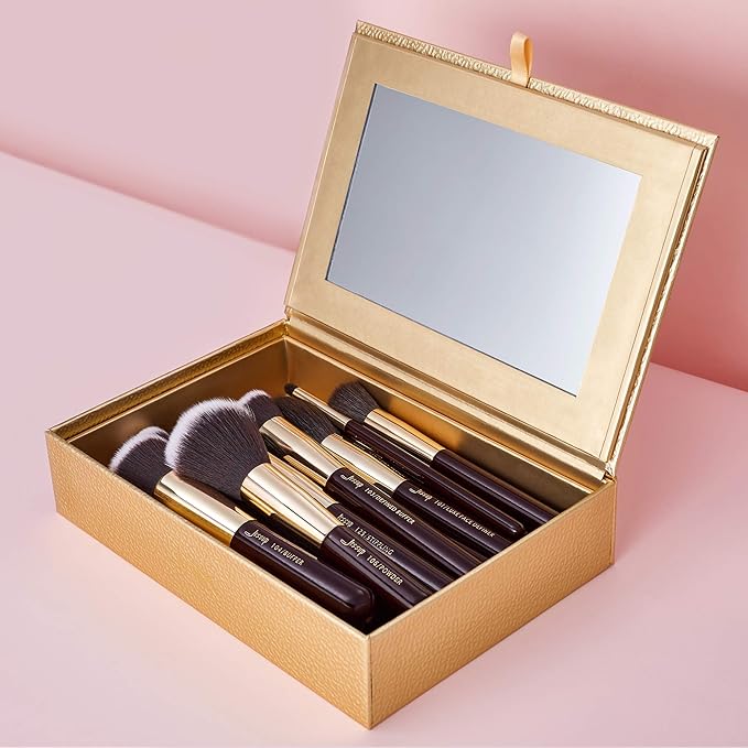 Jessup Makeup Brushes Set Professional Makeup Brush Eyeshadow Blending Powder Foundation Blusher Concealer 25pcs with Cosmetics Storage Box, Zinfandel T285