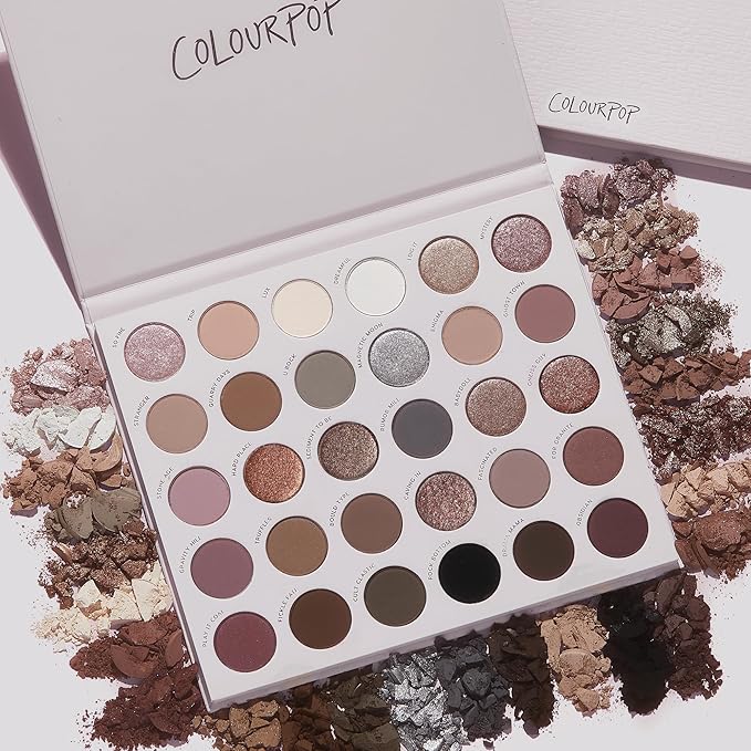 ColourPop Stone Cold Fox Eyeshadow Palette - 30 Pan Cool Tone Eye Makeup Palette with Matte & Metallic Finishes - High-Pigment Eye Makeup with a Long-Wearing Formula (1.16 oz)