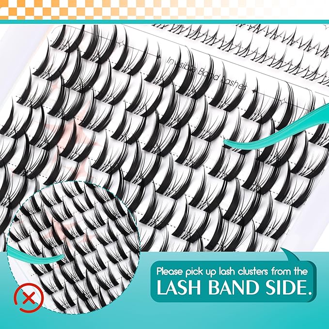 GEMERRY Lash Clusters with Bottom Lashes Fluffy Lash Extension Clusters 11-14mm Cluster Lashes Wispy Cluster Eyelash Extensions with 5-6mm Bottom Eyelashes DIY Eyelash Clusters for Self Use