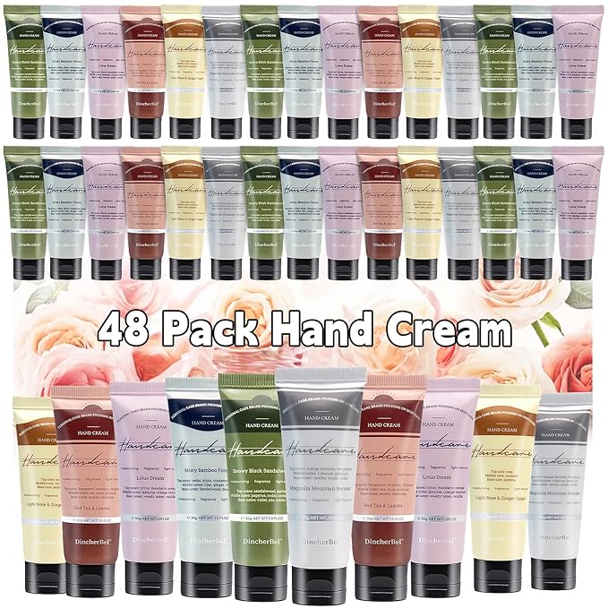 48 Pack Hand Cream Set - Travel Size Moisturizing Scented Hand Lotion for Dry Skin, Ideal Holiday Gift for Women