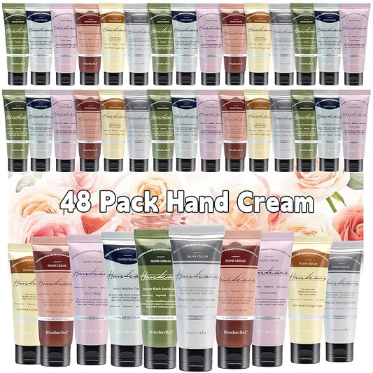 48 Pack Hand Cream Set - Travel Size Moisturizing Scented Hand Lotion for Dry Skin, Ideal Holiday Gift for Women