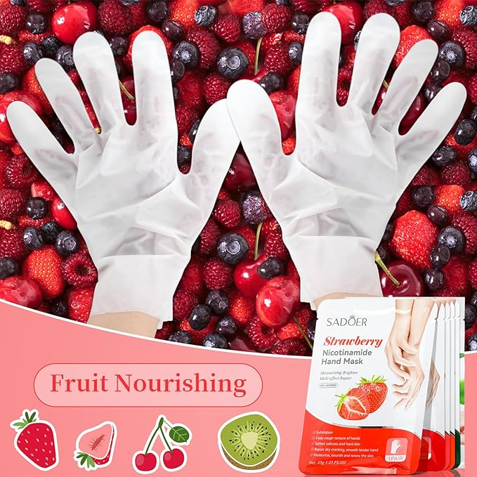 48 Pcs Fruits Beauty Hand Foot Mask Bulk Hydrating Hand Foot Moisturizing Gloves Aloe Mask for Spa Kit Beauty Skincare Gift Beauty Kits for Women