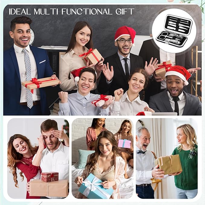 24 Sets Manicure Bulk Mothers Day Gifts Professional Nail Care Kit Nail Clippers Kit 8 in 1 Stainless Steel Pedicure Set with Travel Case Portable Grooming Kits for Men Women Friends(Classic)