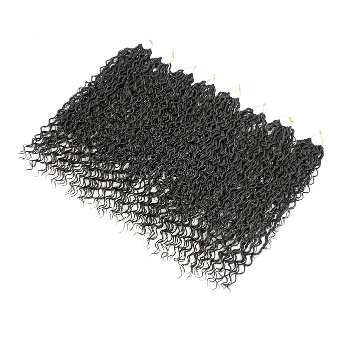 Aipin Long New Goddess Locs Crochet Hair 22 Inch Boho River Locs Hippie Locs Wavy Crochet With Curly Hair In Middle And Ends Braids Hair Extensions (8 Packs,22 inch, 1B)