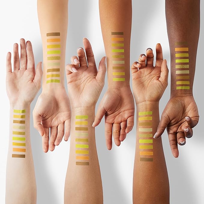 docolor Eyeshadow Palette 9Colors Yellow Eyeshadow Gemstone Shadow Palettes Highly Pigmented Mattes Shimmers Naked Smokey Glitter Cream Colorful Powder Blendable Long Lasting Waterproof Makeup Palette