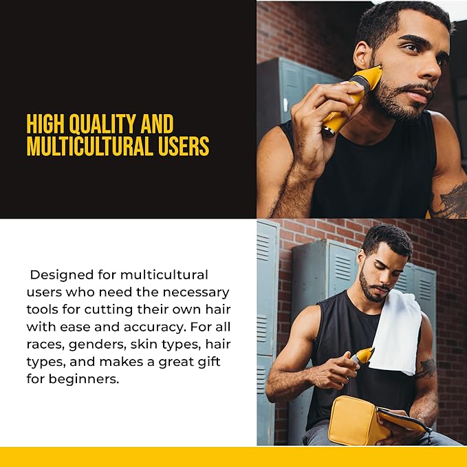 The Cut Buddy Clipper & Grooming Set, Cordless Hair & Beard Trimmer with 7 Guards, Titanium Blades, Waterproof, Beginner-Friendly Kit