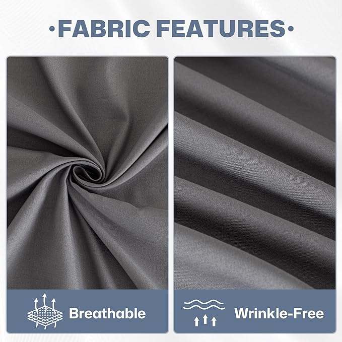 Lavisun Flat Sheets 2 Pack,Hotel Quality Flat Bed Sheets,Brushed Microfiber Bed Sheets, Bulk Sheets for Massage, Home, Dorm (Dark Grey,King)