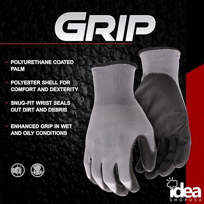 O'Keeffe's Working Hands Hand Cream 6.8oz Bundle with Polyurethane Work Gloves - Intense Moisturizing for Dry, Cracked Hands with Protective Gloves for Gardening, DIY, and Food Industry Use