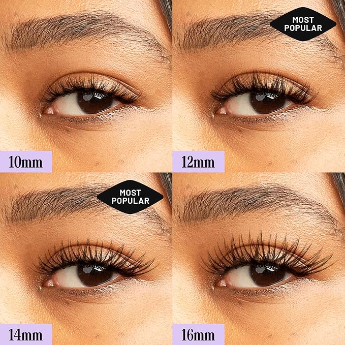Lilac St - Feather Natural Faux Eyelash Clusters (14mm) - Dynamic & Fluttery Volume - DIY Lash Extension Wisps - Lightweight & Lifelike - Lasts 10 Days - Women Founded, Cruelty Free, Vegan - 10 Lashes