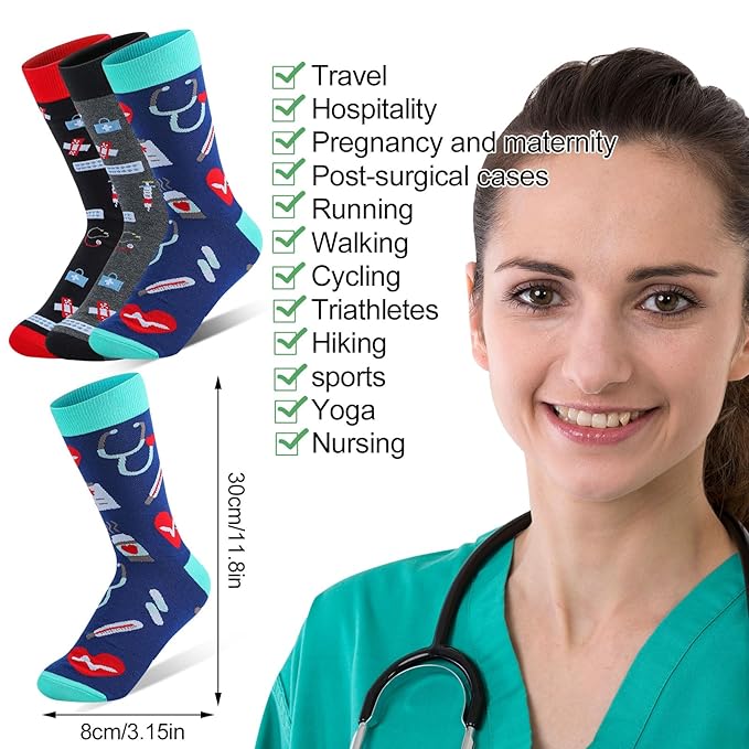 Colarr 36 Pcs Nurse Appreciation Gift Set Include Nurse Makeup Bag Nursing Headbands Hair Nurse Scrunchie Nurses Socks Nurse Ballpoint Pens Nurse Badge Holder Reel Nurse Week Day Gifts for Nurse