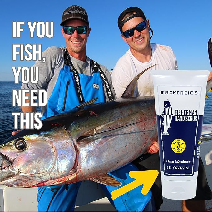 MacKenzie's Fisherman Hand Scrub - Gifts for Men - Gifts for Fisherman - Gifts for Cooks - Gifts for Gardeners - Cleansing & Deodorizing Hand Cleaner - 16 oz.