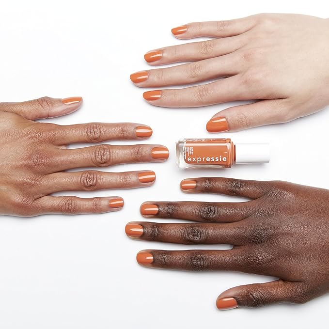 essie Expressie Nail Polish, Quick-Dry Coral Orange Nail Polish, Vegan, Strong At 1%, 0.33 fl oz