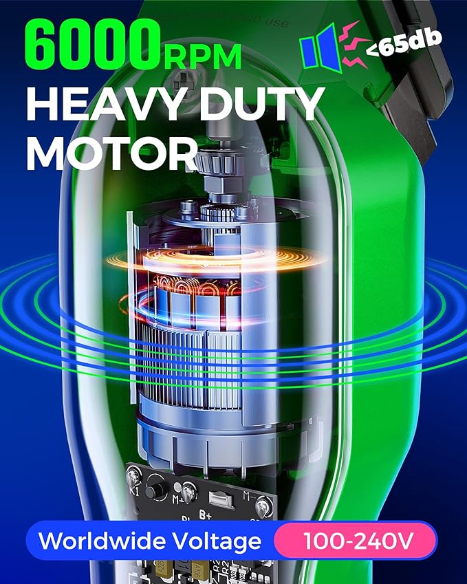 GLAKER Hair Clippers for Men - Cordless Zero-Gap Trimmer - Green