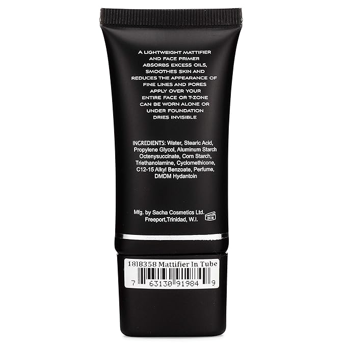 Sacha Mattifier, Mattifying Foundation Primer. Blurs Fine Lines, Pores and Wrinkles. Matte Face Primer and Hydrating Makeup Base for Oily, Combination Skin. 1.0 oz
