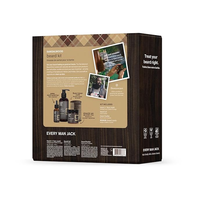 EVERY MAN JACK Sandalwood Beard Kit, 1 EA