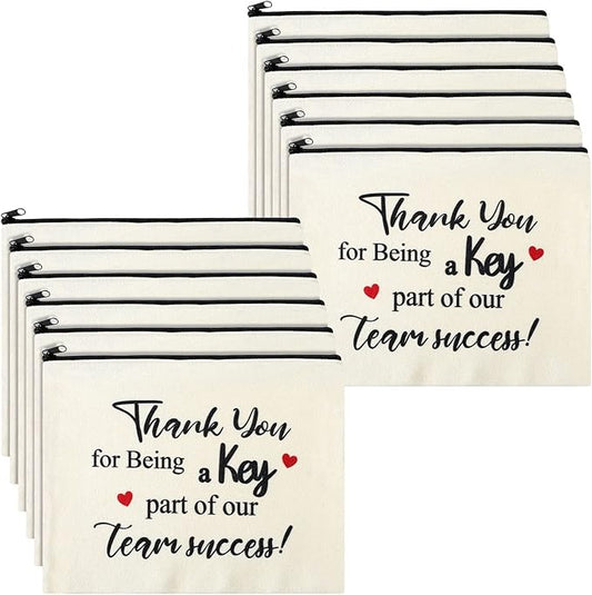 Cunno 24 Pcs Appreciation Gift for Coworkers Employee Cosmetic Makeup Bags Thank You Team Retirement Farewell Goodbye Day Gifts for Leader Colleagues