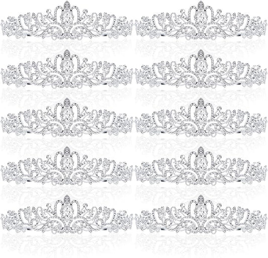 BBTO 10 Pcs Crystal Tiara and Crowns for Women Girls Princess Rhinestone Crown Queen Headband with Combs Bride Tiara for Birthday Party Wedding Prom Hair Accessories