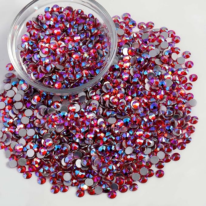 Beadsland Flatback Rhinestones Bulk, 14400pcs Rhinestones for Nails Crafts Clothes DIY Decoration, Hyacinth AB, SS10, 2.7-2.9mm