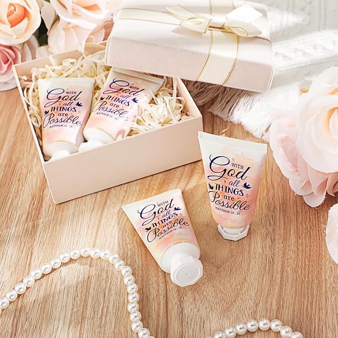 50 Pack Christian Hand Lotion Bulk Gifts for Women Mother Day Bible Mini Travel Hand Lotion Bulk for Stocking Stuffers Gifts Women Church Appreciation Teachers Coworkers(Cute)