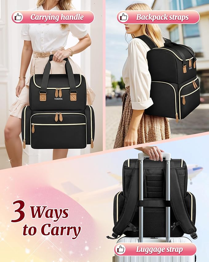 YOREPEK Extra Large Nail Polish Organizer Case Backpack Holds 96 to 100+ Bottles(15ml/0.5 fl.oz) UV Nail Lamp,Nail Organizers and Storage with 2 Removable Pouches Fits Nail Stuff,Gift for Manicurist