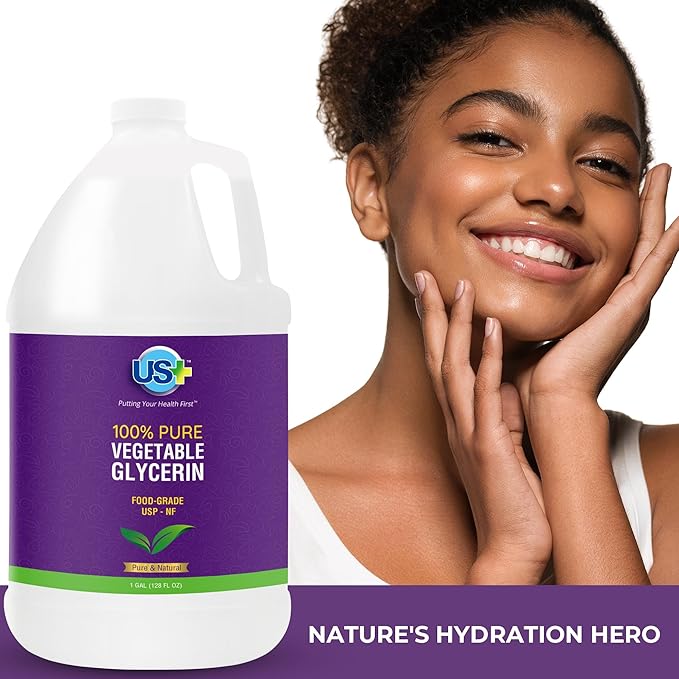100% Pure Vegetable Glycerin - Pharmaceutical & Food Grade (USP) - Premium Quality All-Natural Moisturizer & Cleanser - For skin, hair, soaps & more (1 Gallon)