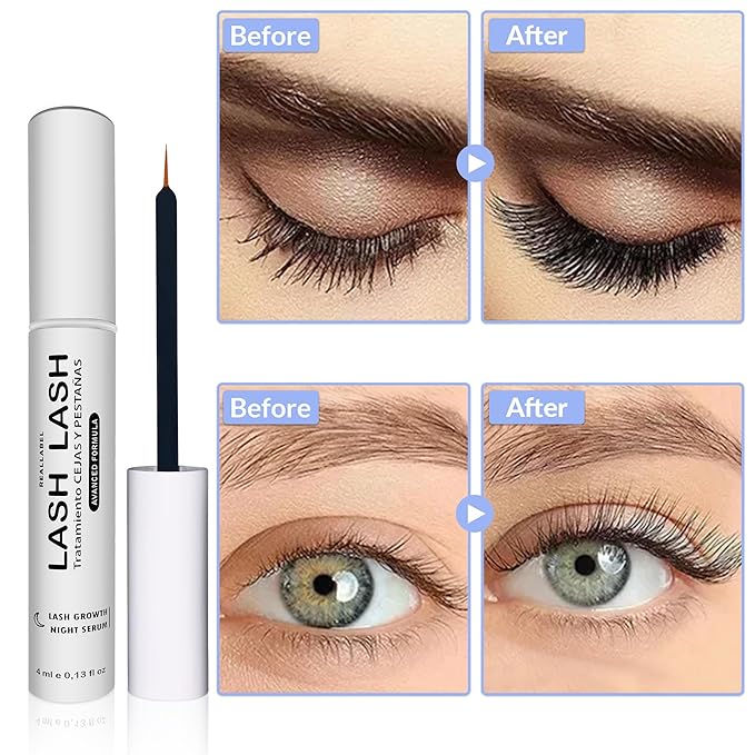 Eyelash Serum With Hyaluronic Acid-Eyebrow And Eyelash Growth Serum, 2 In 1 Instant Lash Lift Serum Without Prostaglandin Grow Eyebrows Fast And Thicker-Day And Night Eyelash Growth Serum (2x4ml)