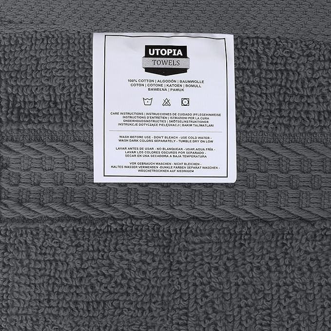 Utopia Towels 12 Pack Premium Wash Cloths Set, 12 by 12 Inches, 100% Cotton Ring Spun, Highly Absorbent and Soft Feel Essential Washcloths for Bathroom, Spa, Gym, and Face, Dark Brown